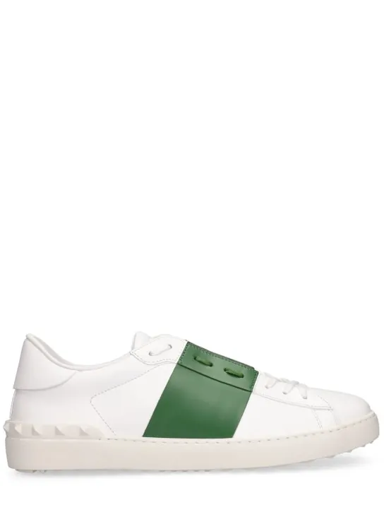 Valentino Garavani   Open leather low top sneakers 