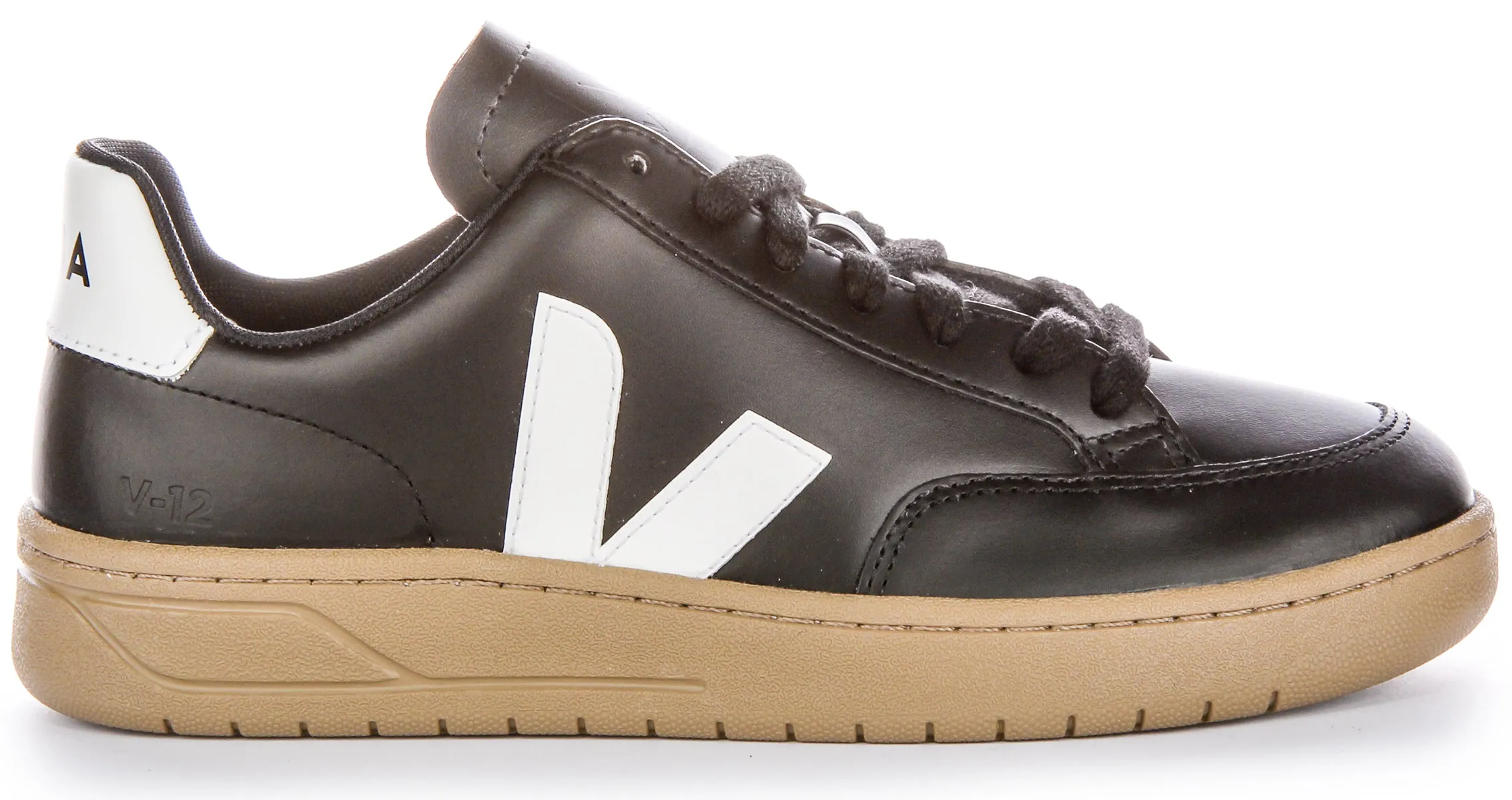 Veja V 12 Leather In Black White For Men