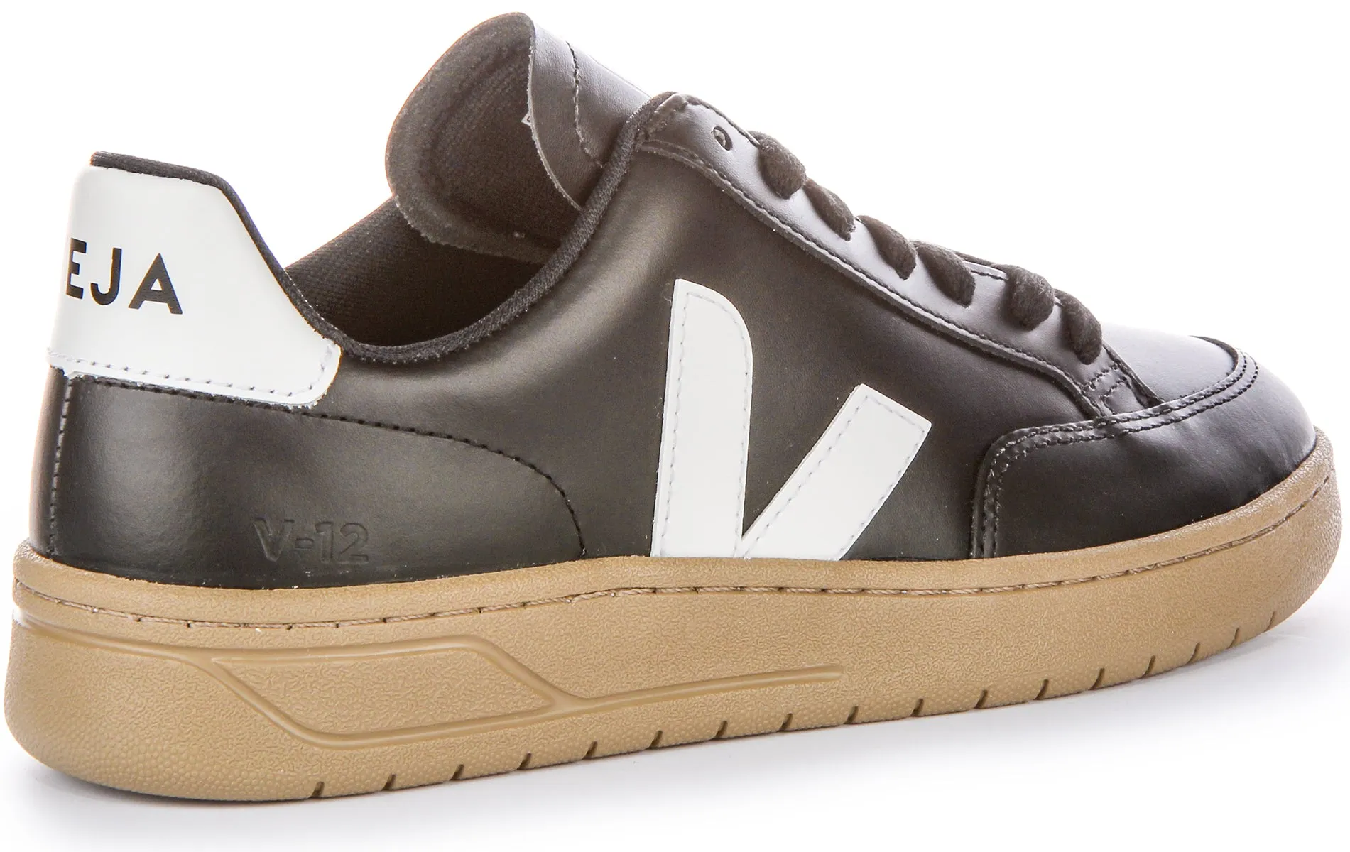 Veja V 12 Leather In Black White For Men