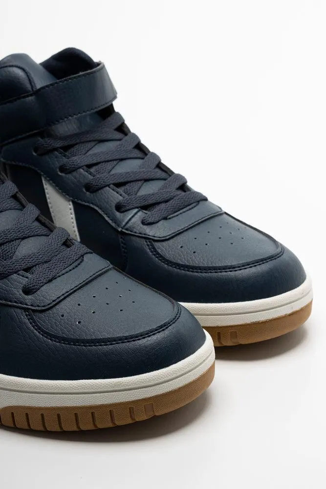 Velcro Strap High Top Navy