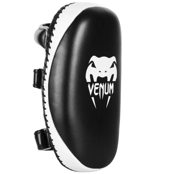 VENUM LIGHT 1175 MUAY THAI BOXING MMA KICK PADS Skintex Leather Black Ice