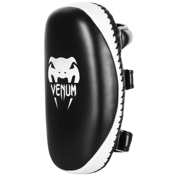 VENUM LIGHT 1175 MUAY THAI BOXING MMA KICK PADS Skintex Leather Black Ice