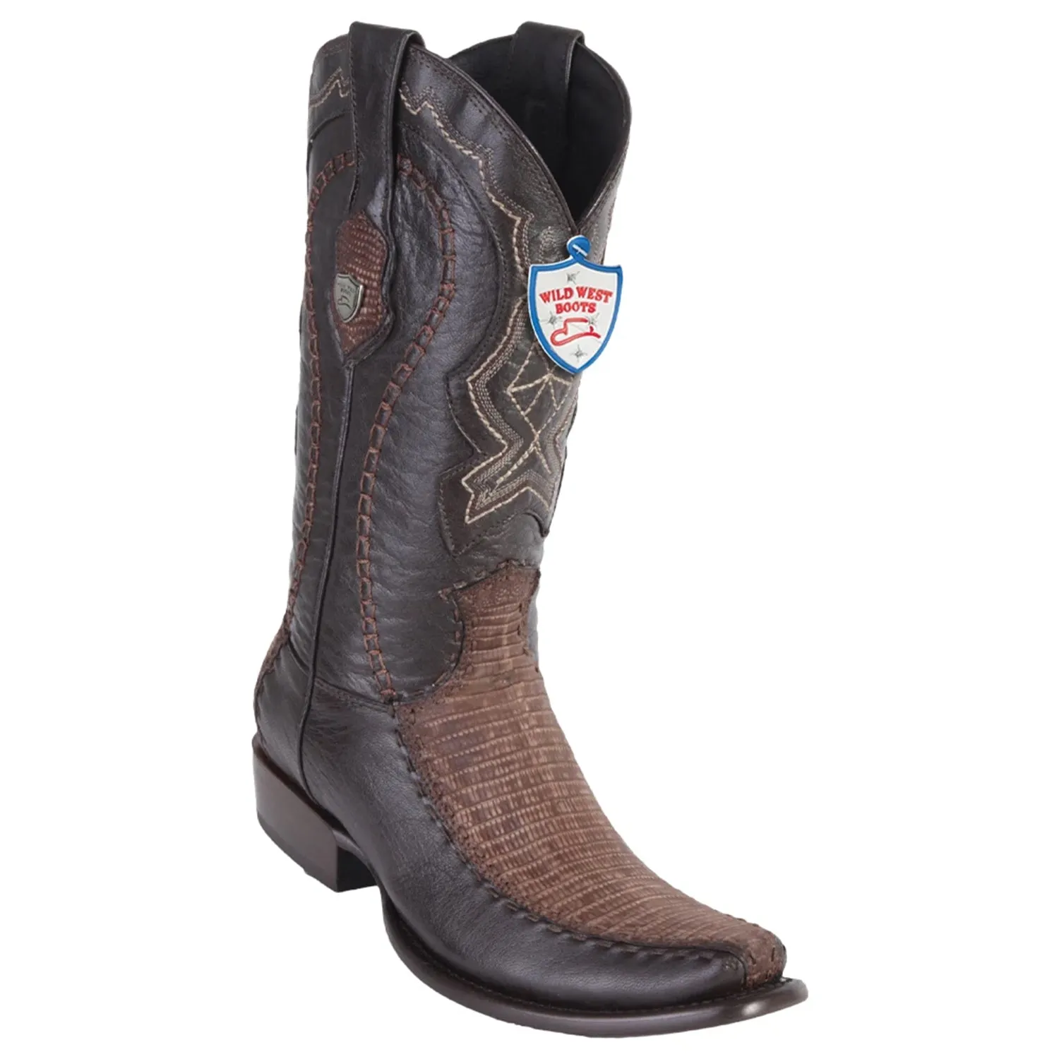 Wild West Boots #279F0735 Men's | Color Sanded Brown | Men's Wild West Lizard Boots Dubai Toe Handcrafted