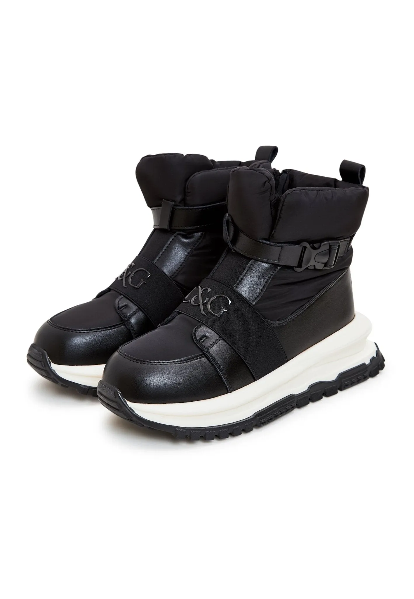 Winter Ankle Sneaker Boots - Black