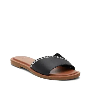 Women's Shoes TOMS SHEA Leather Slide Sandals 10020805 BLACK