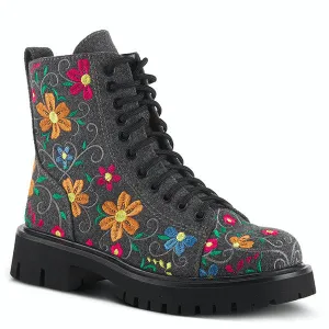 Words of Love Charm Boot - Charcoal Multi