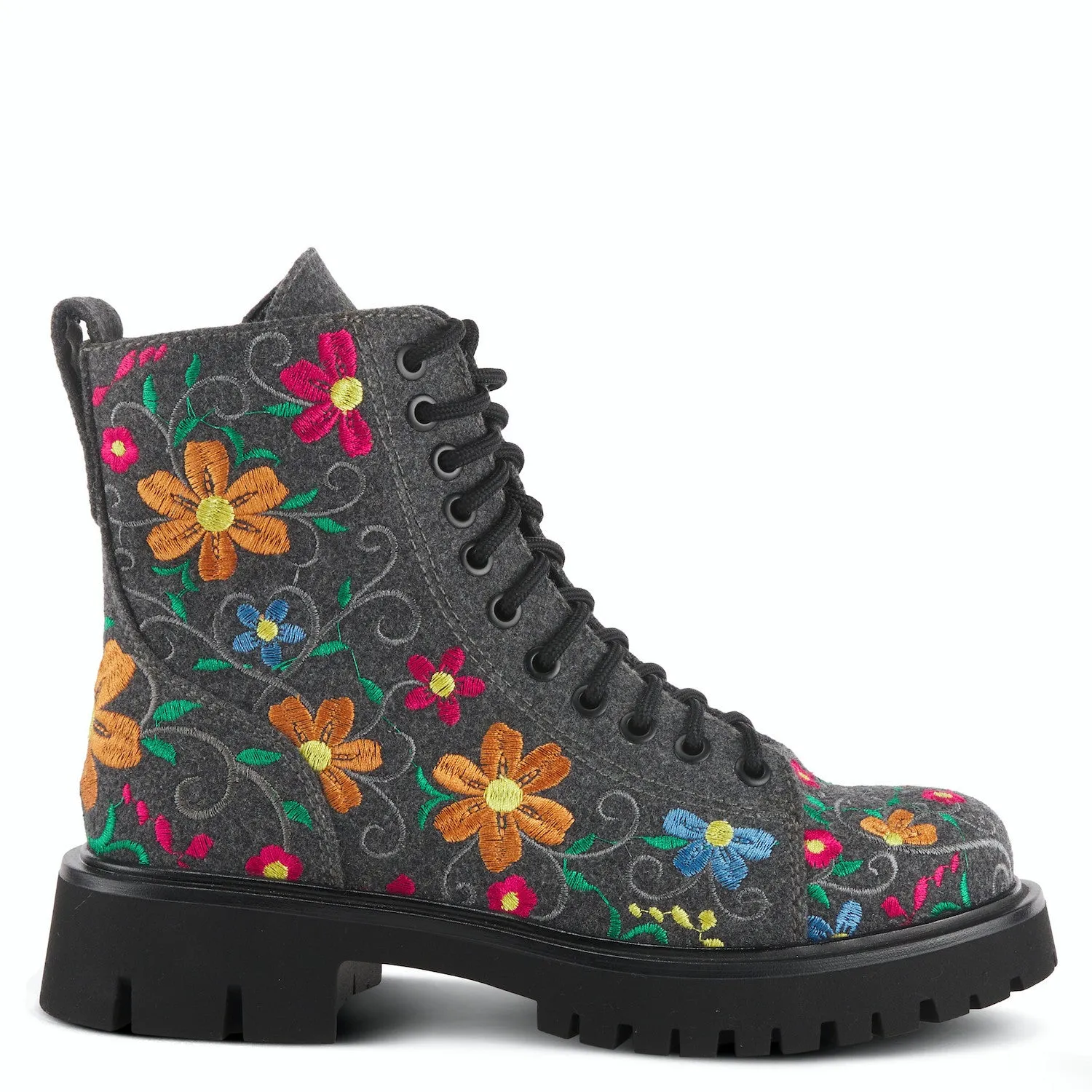 Words of Love Charm Boot - Charcoal Multi