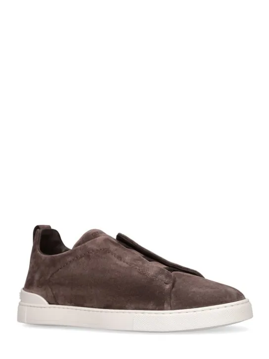 Zegna   Triple Stitch leather low-top sneakers 