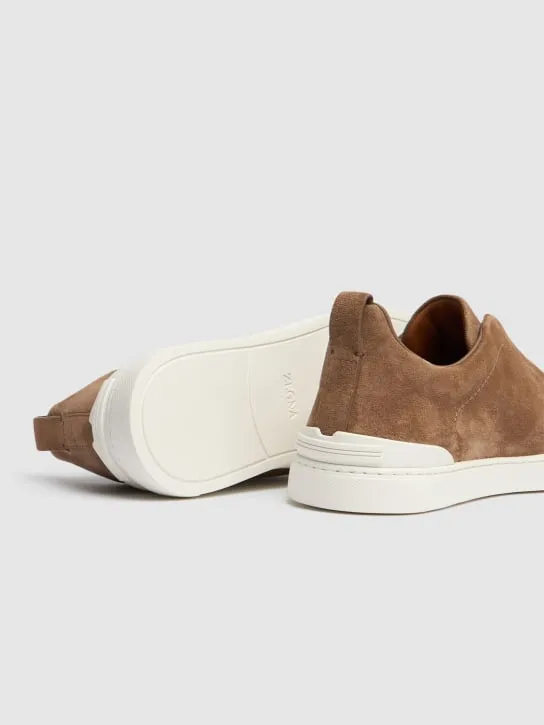 Zegna   Triple Stitch leather low-top sneakers 